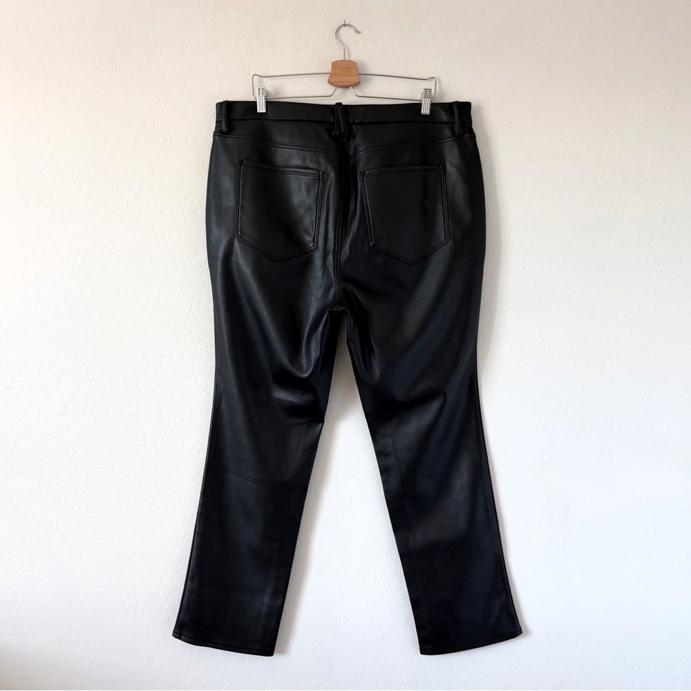 NEW Good American Icon Faux Leather Pants in Black Size 16 - Picture 4 of 12